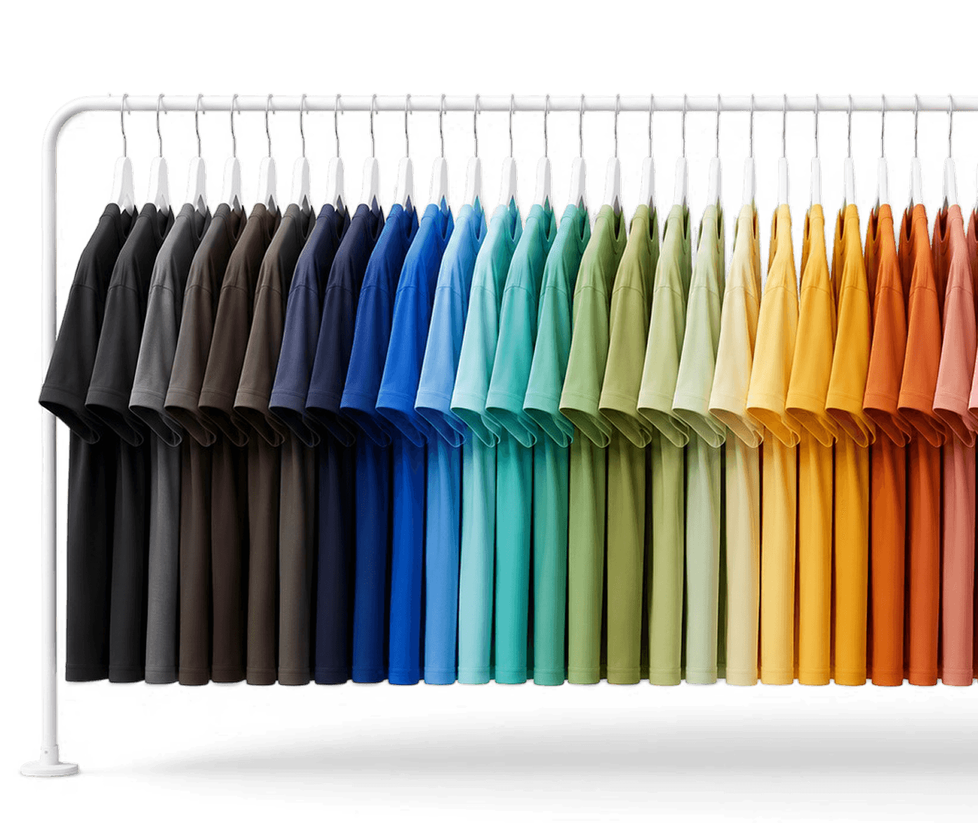 Rack of solid-color essentials